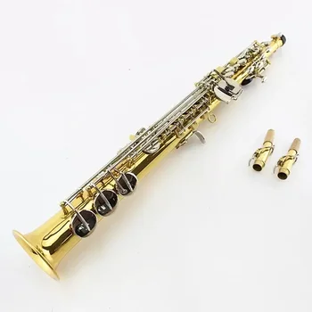 Класически 62 сопран саксофон Bb позлатена повърхност сребърен бутон Японски занаятчийски инструмент професионален саксопран