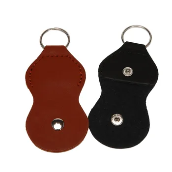 Калъф за държач за китара - кожен ключодържател Plectrum Key Fob Cases Bag (2 Pack - черен, кафяв)