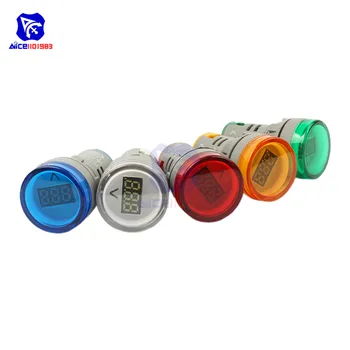 Mini LED цифров AC волтметър AC 60-500V индикатор за напрежение метър напрежение тестер детектор волт габарит 22 мм кръг панел