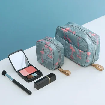 1PC мини козметична чанта фламинго плътен цвят пътуване тоалетна чанта за съхранение Cactus красота грим чанта организатор за жени грим торбичка