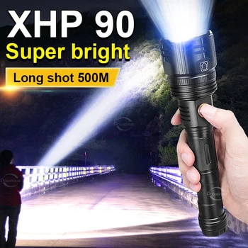 XHP90 Led фенерче преносима акумулаторна LED лампа Ултра мощни фенери USB зареждане фенер фенер лампа за открито 18650