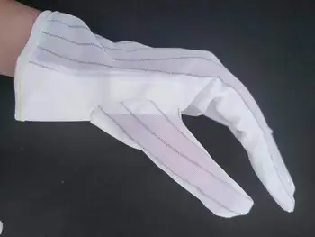 1P Антистатични полиестерни ръкавици Работа дишаща PU износоустойчива меки бели ръкавици