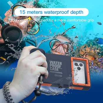 Професионален водоустойчив калъф за телефон за IPhone14Pro Max 11 12 13 XR XSMax 15M Deep за плувен басейн Морско гмуркане снимка