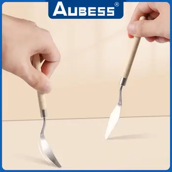 Нож с гъвкави остриета 1 комплект художествени консумативи Нож за боядисване от неръждаема стомана Не е лесно да ръждясва и деформира скрепер