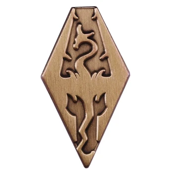 The Elder Scrollls Skyrimm Game Dragon Logo Емайл ПИН брошка значка шапка раница декорация бижута аксесоари