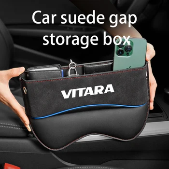 NEW Universal Suede Car Seat Gap Filler Organizer Box Auto Console Side Pocket For Suzuki Vitara Accessories