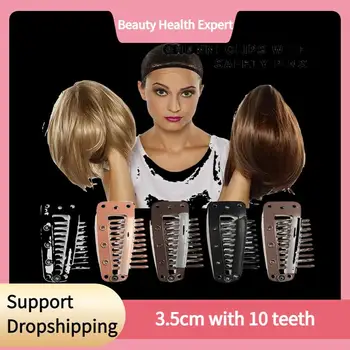 1PC 10-зъби Snap-гребен перука клипове с гума за удължаване на косата коса Snap BB клипове тъкат Toupee клипове Инструменти за стайлинг