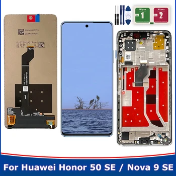 AAA+ За Huawei nova 9 SE 9SE 5G JLN-LX1 LCD дисплей сензорен екран дигитайзер събрание за чест 50 SE JLH-AN00 LCD с рамка