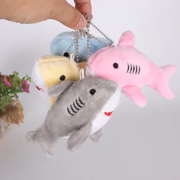 12CM ключодържател подарък акула плюшени пълнени играчки TOY DOLL деца малки мини сладки морски животни плюшени играчки творчески кукла чанта ключ висулка