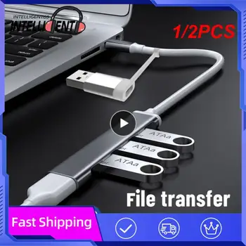 1/2PCS хъб 4 порт USB мулти сплитер адаптер OTG тип C USB захранващ адаптер за Macbook PC лаптоп компютър