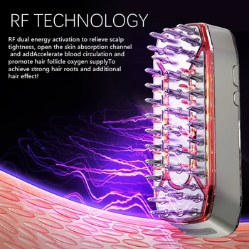 Електрически гребен за растеж на косата апликатор за скалп течен гребен против косопад червен светодиоден лазерен масажор вибрационен апарат за грижа за косата