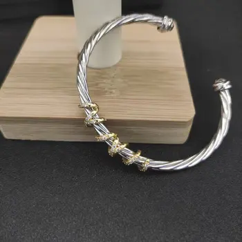 HSC DY кабел класическа гривна стерлинги сребро обрат нишка комплект мода на едро