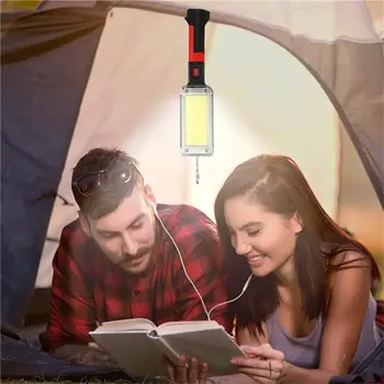 LED работна светлина Cob Floodlight 700LM USB акумулаторна 18650 фенерче Led преносима магнитна работна светлина кука клип за лагер