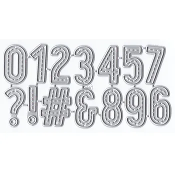 DzIxY Знак за номер Метални режещи щанци за комплект за изработване на карти Релефна хартия Шаблони за скрапбук Джобове за съхранение Консумативи