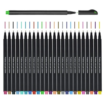 0.4mm Цветни Fineliner писалки 24 цвята Fine Point Pen Ярки фини маркери за върхове за водене на дневник Водене на бележки Писане Дропшипинг