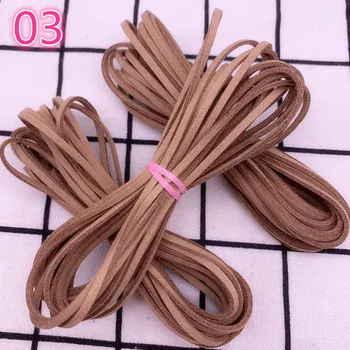 5yards/3 mm плосък изкуствена велур плетен кабел корейски кадифе кожа ръчно изработени нишка низ въже за DIY бижута вземане доставки #03