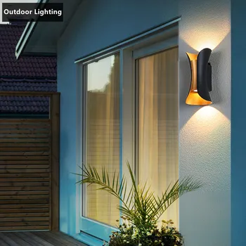 Модерна LED лампа за стена 6W IP65 Водоустойчиви външни стенни светлини Градински двор Веранда Вътрешна скандинавска лампа за осветление