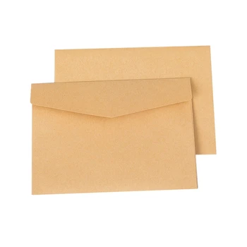 100PCS Класически крафт празни мини хартиени пликове Плик за сватбена покана Подаръчен плик 105 X 70Mm