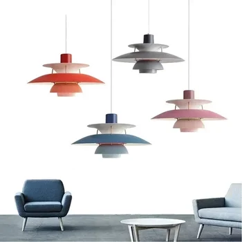 датски дизайн висулка светлини цветен чадър Led висяща лампа хол Loui Lustre Кухня Paulsen 50 см Цвят Droplight