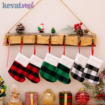 2Pcs Коледни чорапи Мини чорапи Подаръчна торбичка с ремък Коледно дърво Орнамент Нож Вилица Прибори за хранене Cover Начало Коледна украса