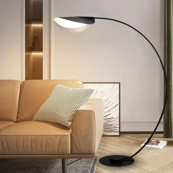 Nordic Black Parabolic LED подова лампа Спалня Нощно шкафче Проучване Четене Light Creative хол декорация атмосфера осветление