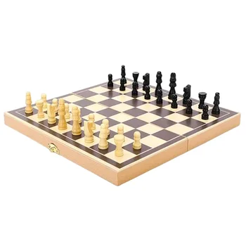 Международен шахматен комплект Сгъваема магнитна шахматна дъска с 32 шахматни фигури Пластмасов преносим комплект за пътуване за начинаещи
