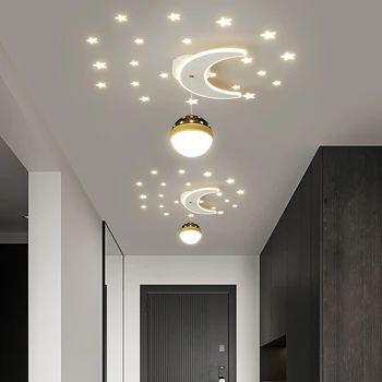 Лунна форма детска висулка светлина спалня модерен Led коридор пътека лампи звезди проучване кухня таван полилеи осветление 2023