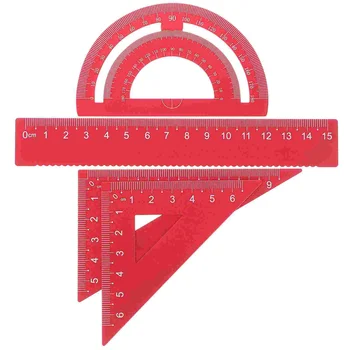 Прав линийка инструмент Рисуване компас математика геометрия инструменти комплект метал математика геометрия инструмент набор триъгълна плоча транспортир