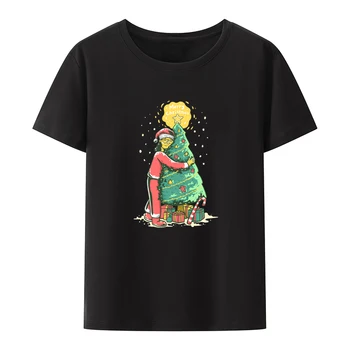 Коледа идва Смешни графични тениски Коледни фестивали Top Tee Style Leisure Cool Creative Mens Shirts Аниме риза Camisa