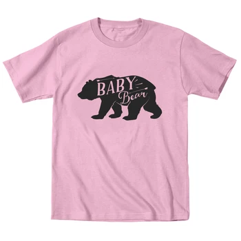 Бебе мечка сладко семейство Oufit ново бебе розово малко дете тениска