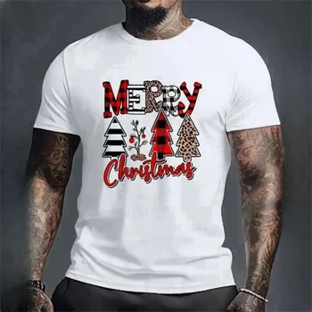 Смешно Коледа писмо печат тениска за мъже хип-хоп тенденция Harajuku къс ръкав тройници случайни O-образно деколте върховете мода X'mas облекло