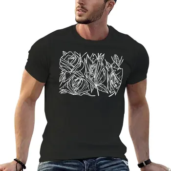 Wild Roses Wht тениска бързосъхнеща тениска графична тениска мъжки графични тениски хип-хоп
