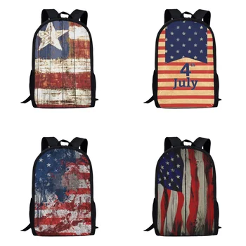 BELIDOME American Flag Design Bookbag Дамски ежедневни раници за рамо Голям капацитет Средни ученически чанти за момчета 2023