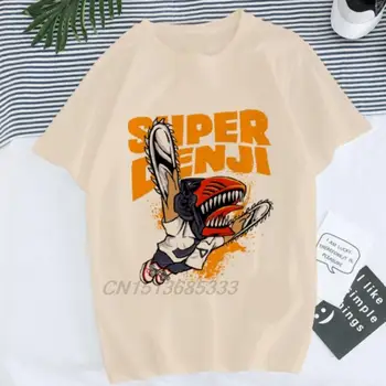 Super Denji Chainsaw Man Мъжки тениски Призраци Genshin Impact Women Vintage Tee Tops Spy X Family Anime Printed Cotton Sweatshirts