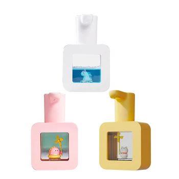 карикатура сладък домашен любимец пяна сапун дозатор USB зареждане течна пяна дозатори стена монтирани безконтактен сензор за баня училище