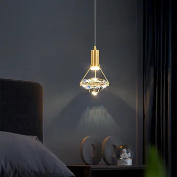 Адаптивни постмодерна трапезария K9 кристал LED полилей спалня лампа нощно бельо полилей