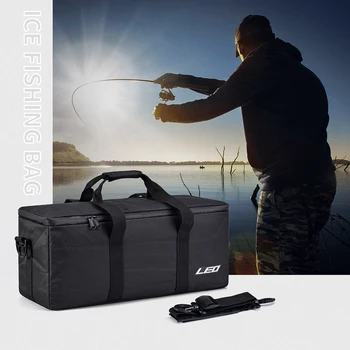 Риболовни инструменти Носеща чанта 55cm Преносима чанта за риболов на лед Многофункционална водоустойчива риболовна чанта за рамо