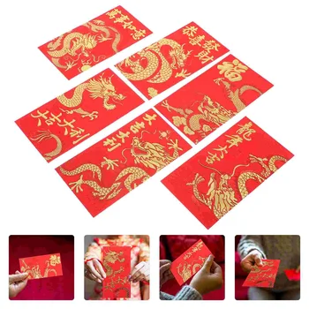 Червени пликове Creative Hongbao Китайска Нова година Рожден ден Ожени се за червен плик за подарък Годината на драконовия късмет Парични пликове