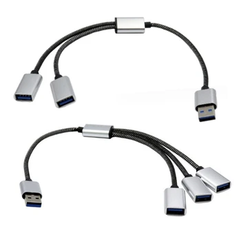 1PC USB хост захранващ порт Y сплитер USB адаптер към 3/2 порт USB 2.0 OTG USB мъжки женски кабел капка доставка