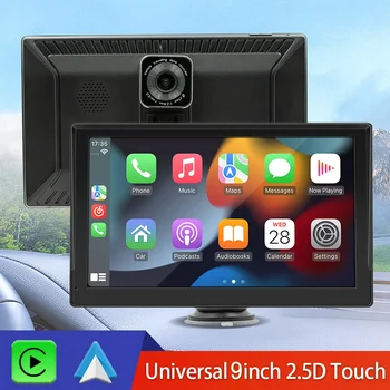 Универсален 9-инчов автомобилен радио видео плейър безжичен за Apple CarPlay Android кола сензорен екран, подходящ за BMW Volkswagen KIA