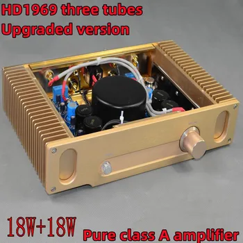 Обновена качулка1969 Злато запечатана мощност тръба клас А 18W + 18W HiFi треска мощност усилвател 15024/15025