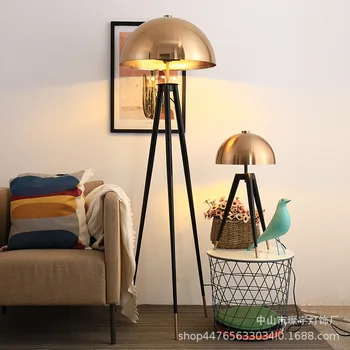 Постмодерна дизайнерска подова лампа Метална галванична глава за гъби Начало Decco стоящи лампи за хол спалня нощна лампа