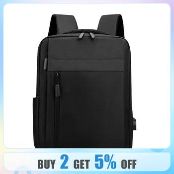 Бизнес лаптоп раница голям капацитет многофункционални USB зареждане водоустойчив филм backbag случайни рамо чанта за мъже