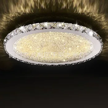 Луксозен кръгъл Led кристал таван светлина ултратънък 6 см за хол спалня светлини