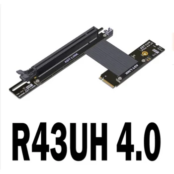 PCIe 4.0 x16 щрангов кабел PCI Express Extender 64Gbps за NVMe M.2 SSD GPU графична видео карта с Sata захранващ кабел R43U Series