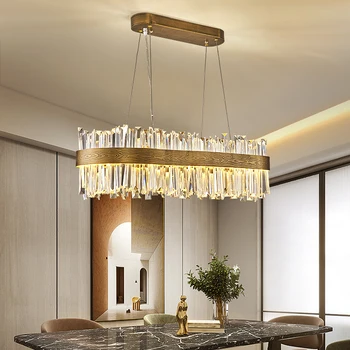 Постмодерен луксозен кристален полилей холна лампа луксозна модерна минималистична 2023 нов ресторант спалня осветление декорация