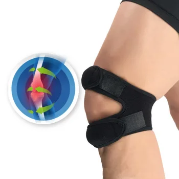 Двойна каишка коляното ръкави подкрепа Patella сухожилие скоба стабилизатор облекчаване на болката спортни леки трайни Safty защитно оборудване