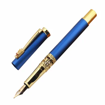 Луксозно качество 7065 Blue Business Office Fountain Pen Student School Канцеларски материали Писалки за мастило