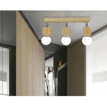 Led дървени минималистични три главата таван лампа площад модерен пътека коридор спалня баня огледало фронт кухненско осветление