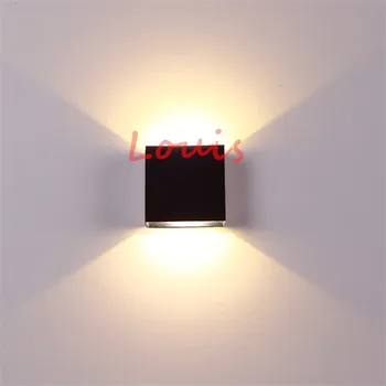 Вътрешно осветление 6W лампада LED алуминиева стенна светлина 2x3W проект площад LED стена лампа нощно шкафче спалня стенни лампи изкуства крушка